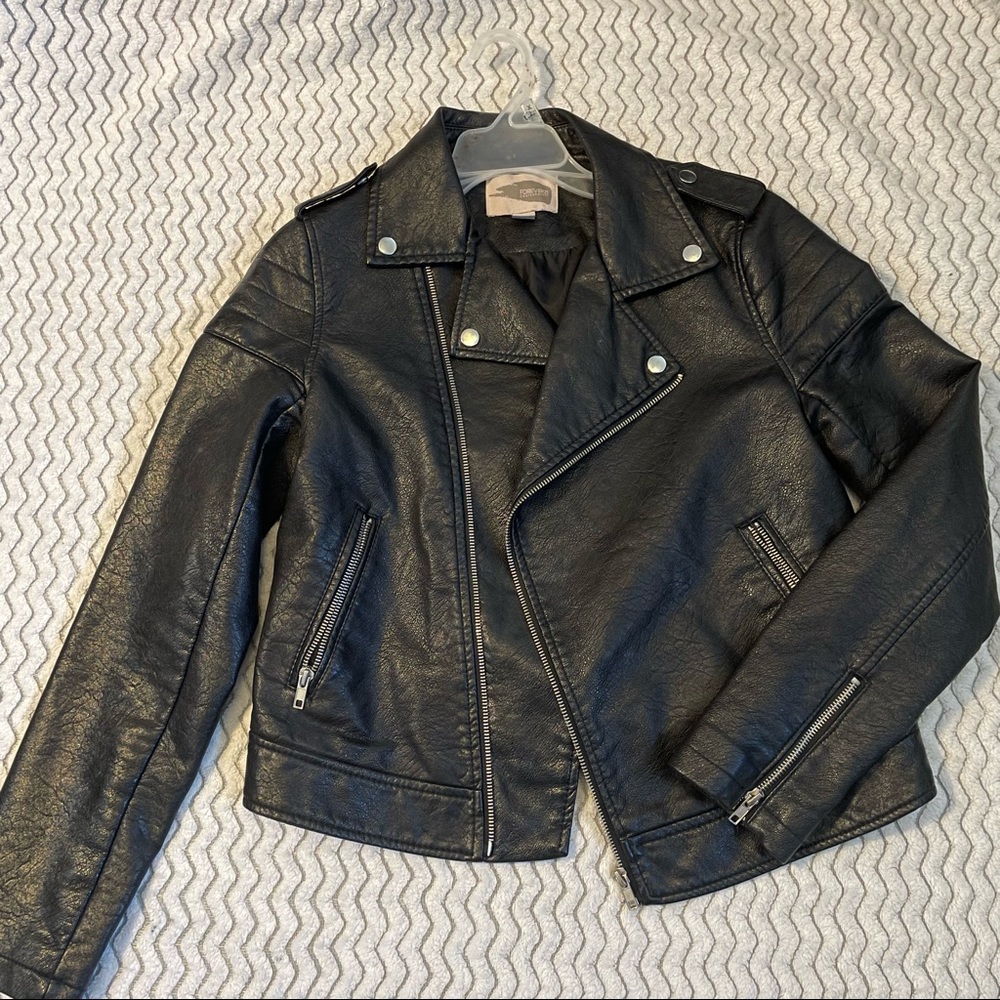 Black faux leather jacket